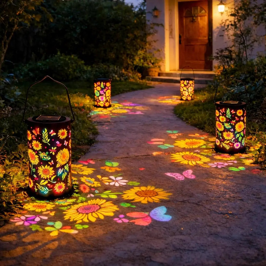 Solar Sunflower Garden Lantern