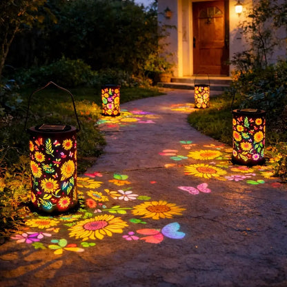 Solar Sunflower Garden Lantern
