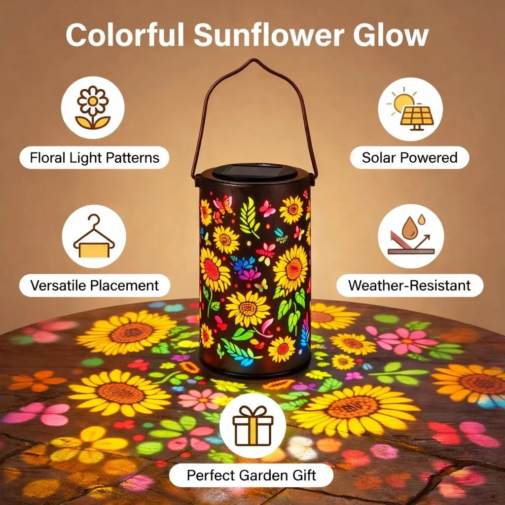 Solar Sunflower Garden Lantern