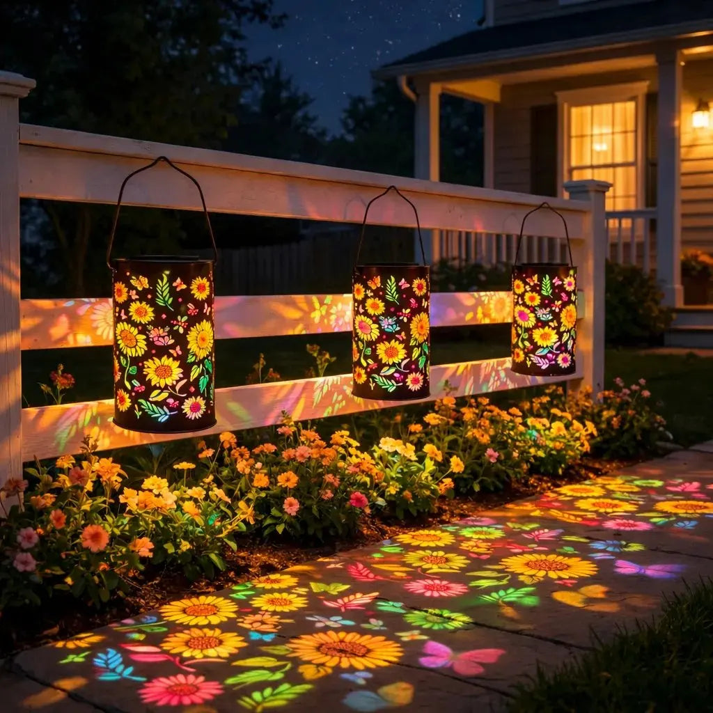 Solar Sunflower Garden Lantern