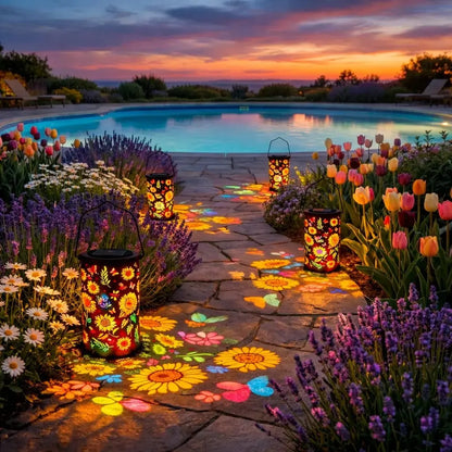 Solar Sunflower Garden Lantern