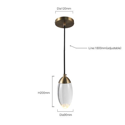 Copper and Crystal Nordic Ceiling Pendant - Homevalley.co.uk
