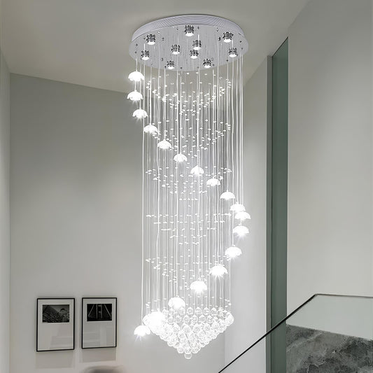 Crystal Raindrop Staircase Chandelier - Homevalley.co.uk