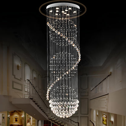 Crystal Spiral Ball Raindrop Staircase Chandelier - Homevalley.co.uk