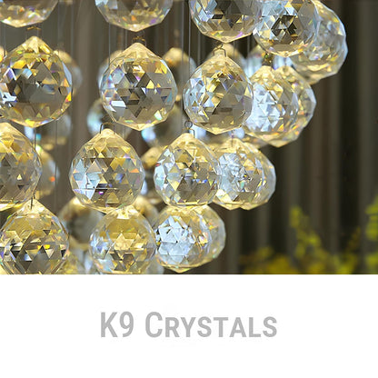 Crystal Spiral Ball Raindrop Staircase Chandelier - Homevalley.co.uk