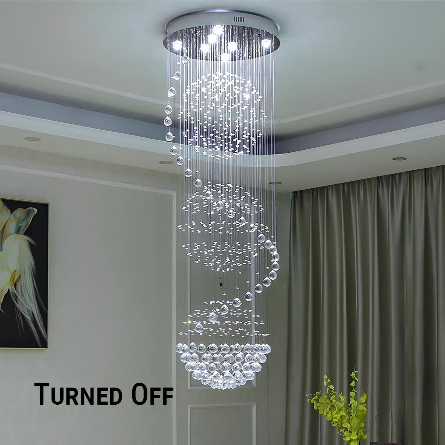 Crystal Spiral Ball Raindrop Staircase Chandelier - Homevalley.co.uk