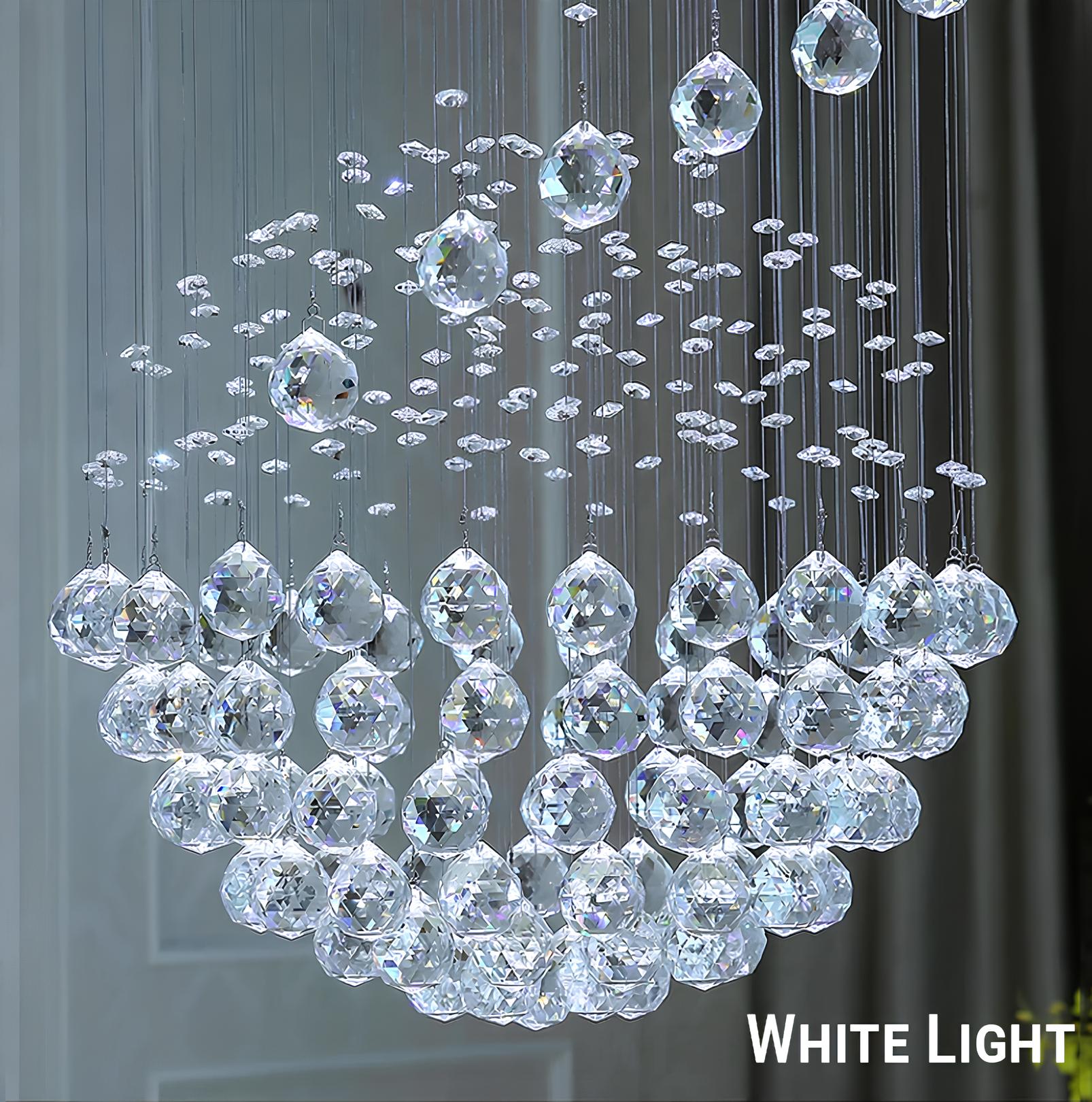 Crystal Spiral Ball Raindrop Staircase Chandelier - Homevalley.co.uk