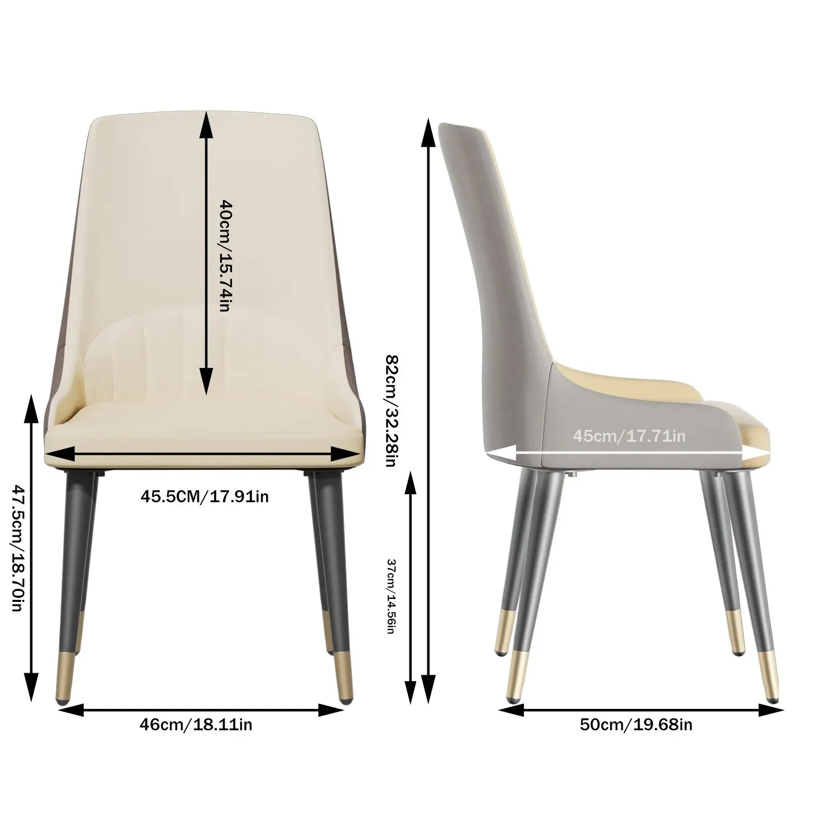 Dining Chair with Backrest, Set of 2 - Homevalley.co.uk