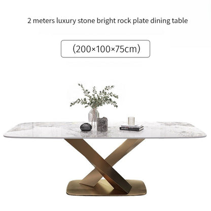 Dining Table Set with Marble Top, Stainless Steel base and chairs - Homevalley.co.uk