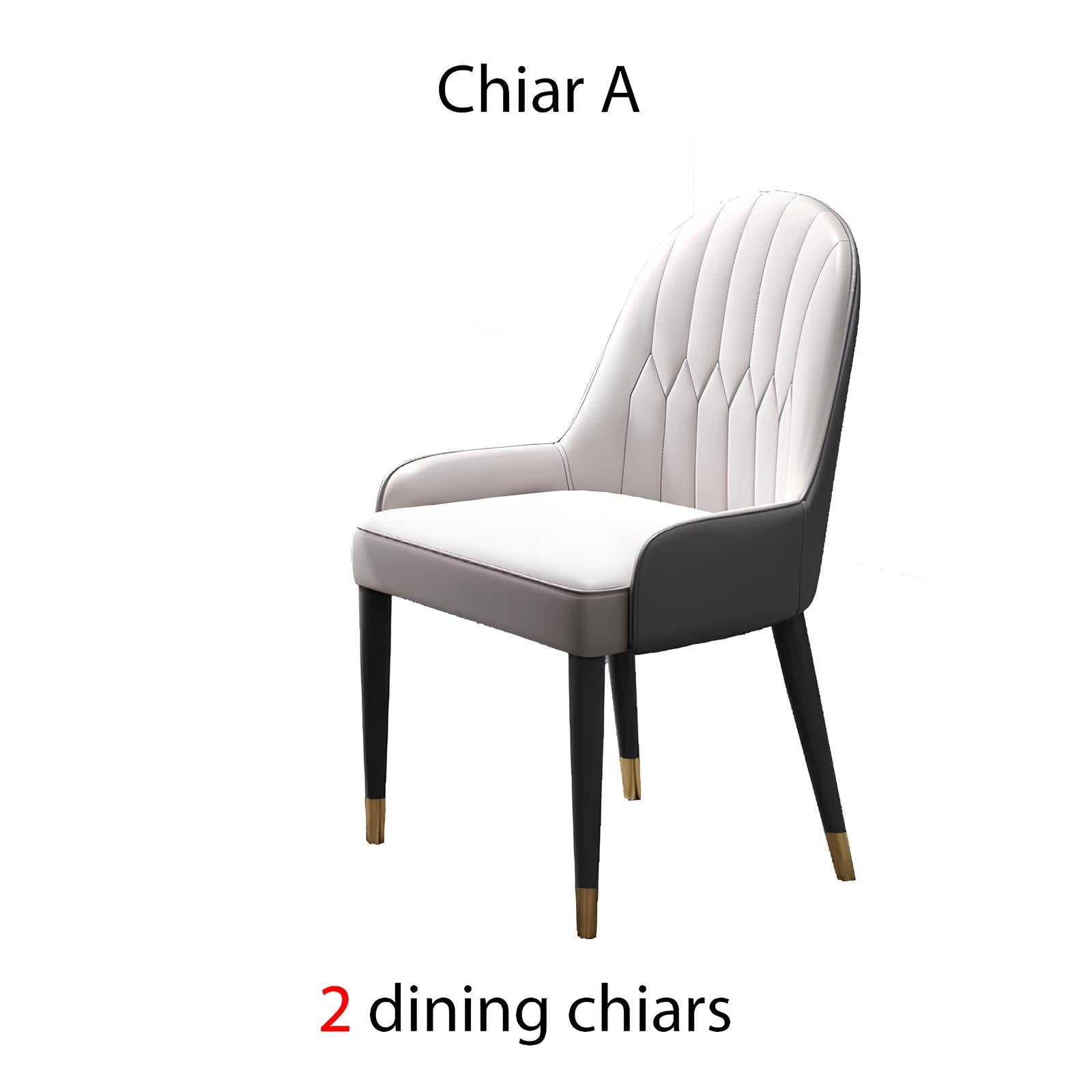 Dining Table Set with Marble Top, Stainless Steel base and chairs - Homevalley.co.uk