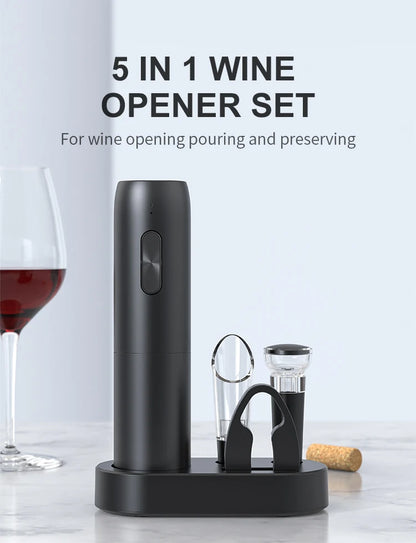 Electric Automatic Rechargeable Wine Bottle Opener with Charging Base - Homevalley.co.uk