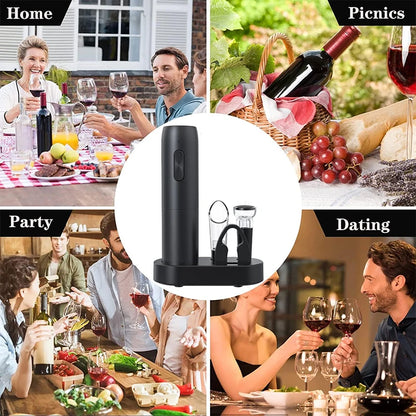 Electric Automatic Rechargeable Wine Bottle Opener with Charging Base - Homevalley.co.uk