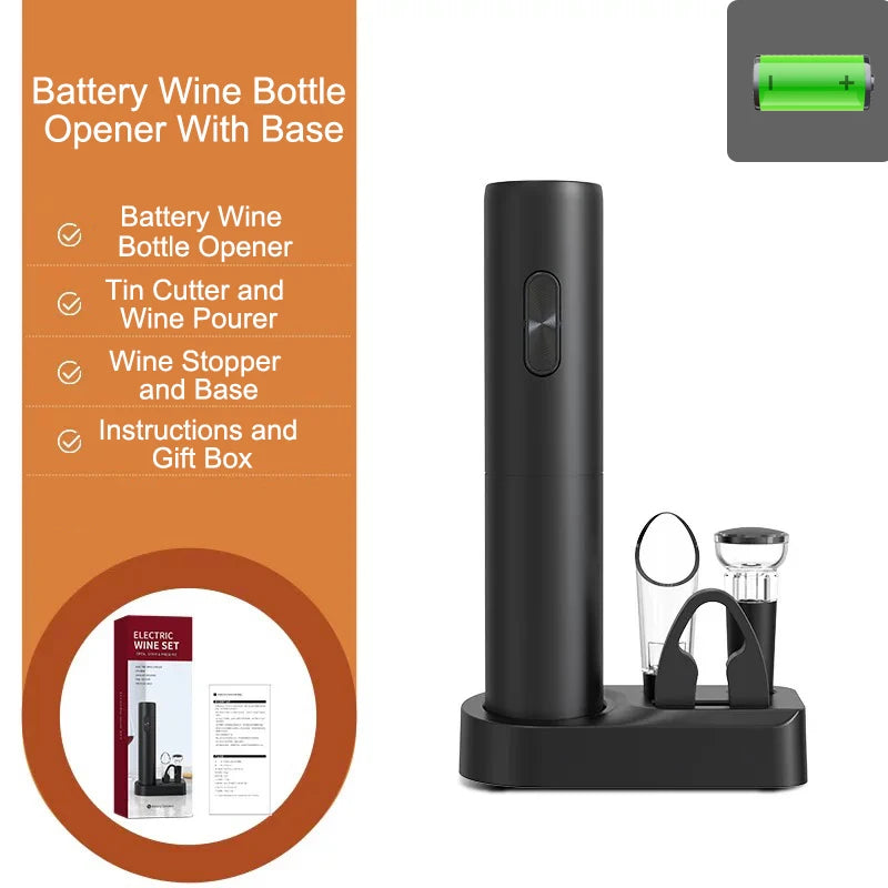 Electric Automatic Rechargeable Wine Bottle Opener with Charging Base - Homevalley.co.uk