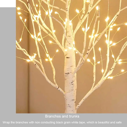 Enchanted Birch Tree LED Lamp, Christmas Light - Homevalley.co.uk
