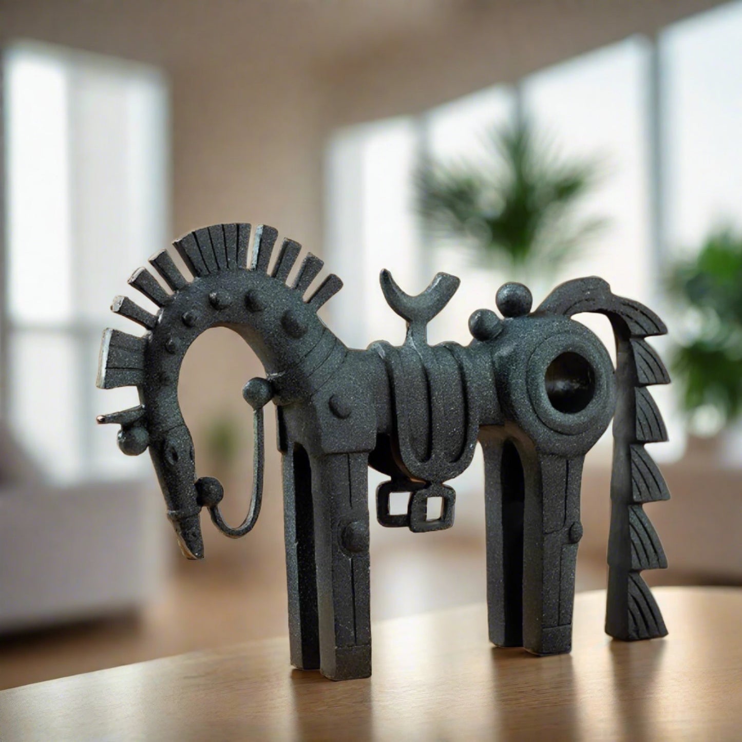 Abstract Trojan Horse Bronze Figurine