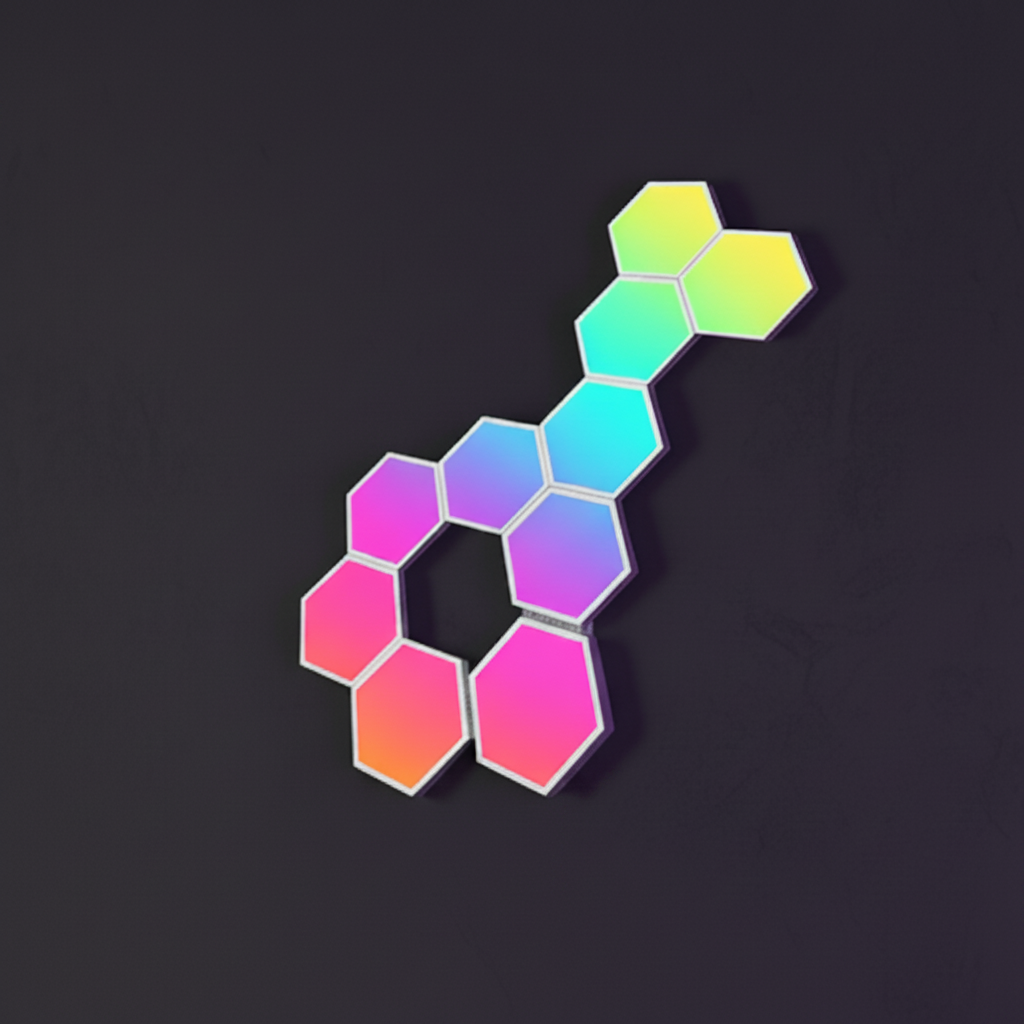 Hexagon DIY LED Light Bluetooth RGB Honeycomb Wall Lamp With Remote Control for Computer Game Room Decor Christmas Party