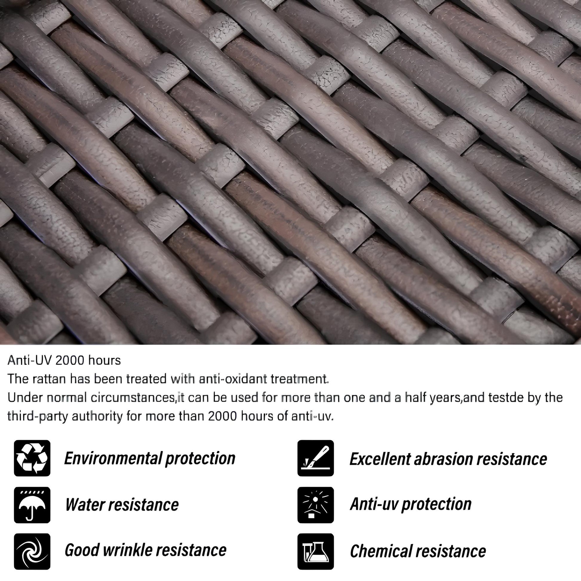 Garden Corner Sofa rattan Patio Set with Coffee Table and a Footstool - Homevalley.co.uk