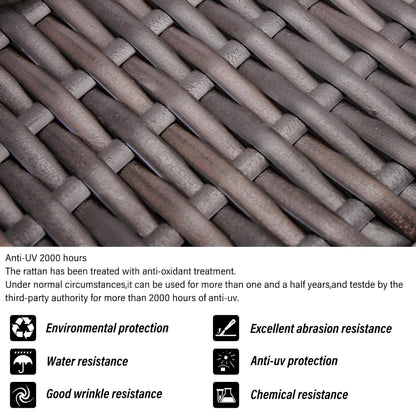 Garden Corner Sofa rattan Patio Set with Coffee Table and a Footstool - Homevalley.co.uk