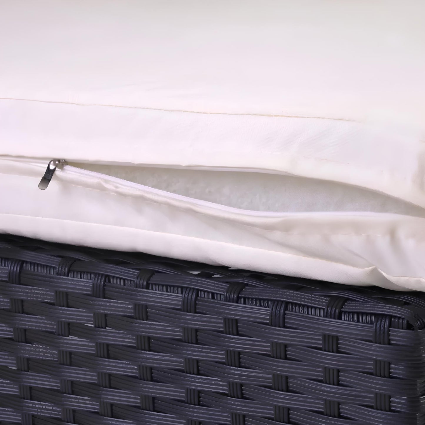 Garden Corner Sofa rattan Patio Set with Coffee Table and a Footstool - Homevalley.co.uk