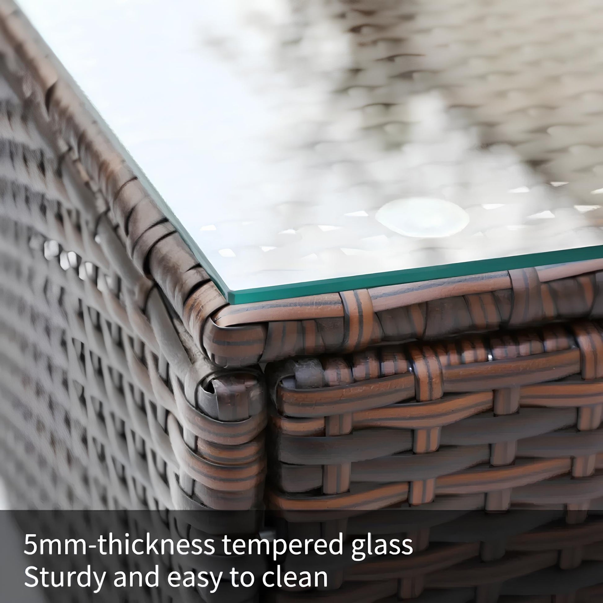 Garden Corner Sofa rattan Patio Set with Coffee Table and a Footstool - Homevalley.co.uk