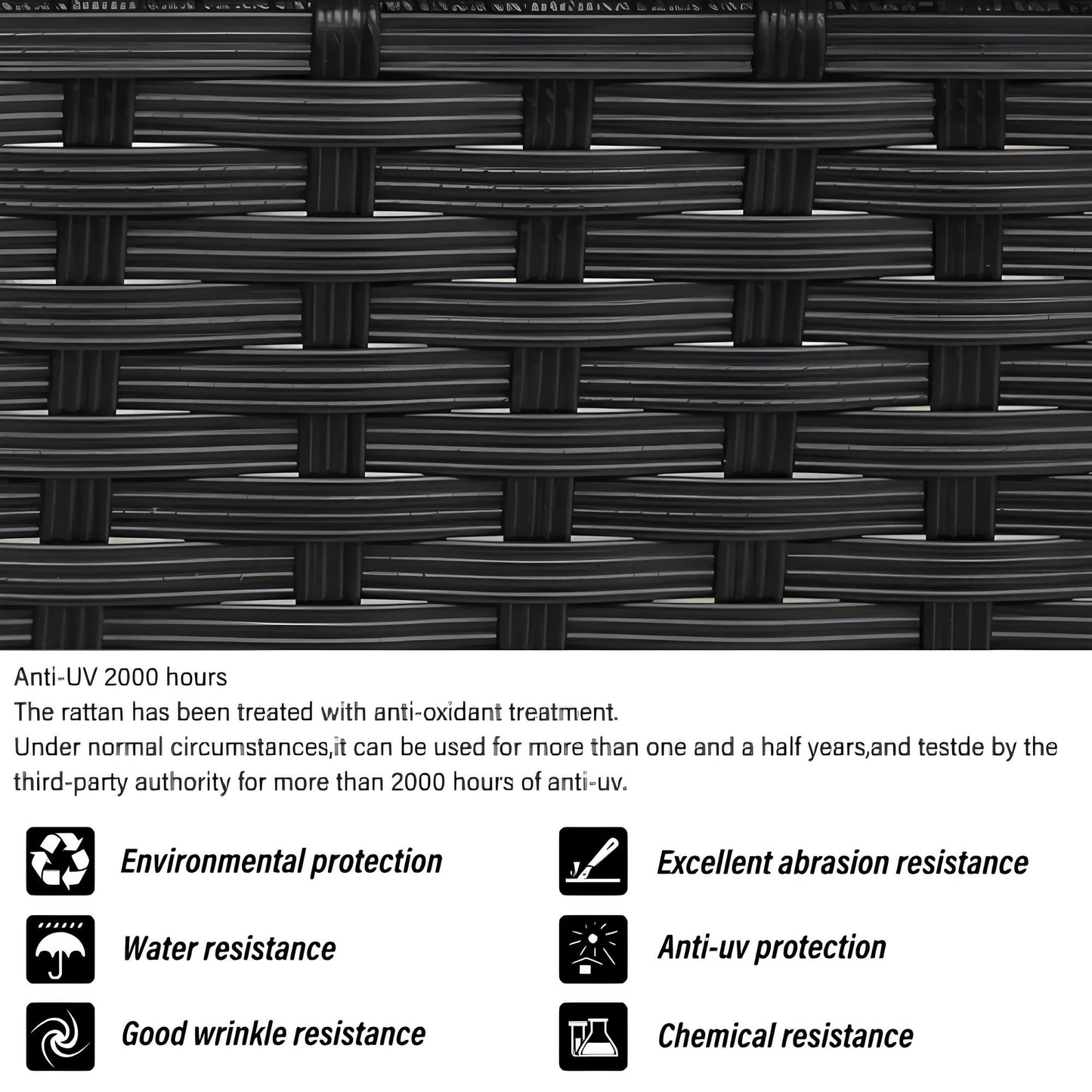 Garden Corner Sofa rattan Patio Set with Coffee Table and a Footstool - Homevalley.co.uk