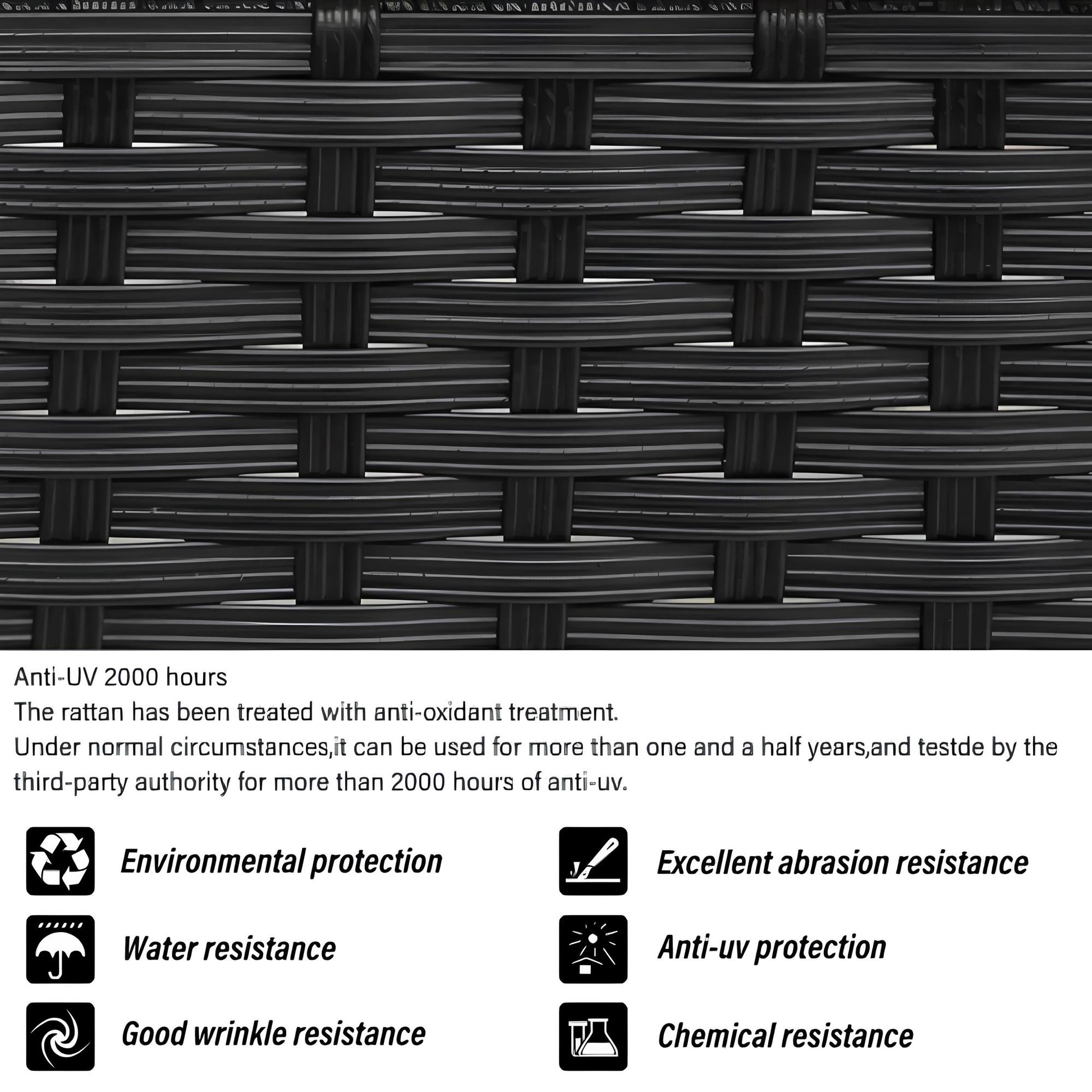 Garden Corner Sofa rattan Patio Set with Coffee Table and a Footstool - Homevalley.co.uk