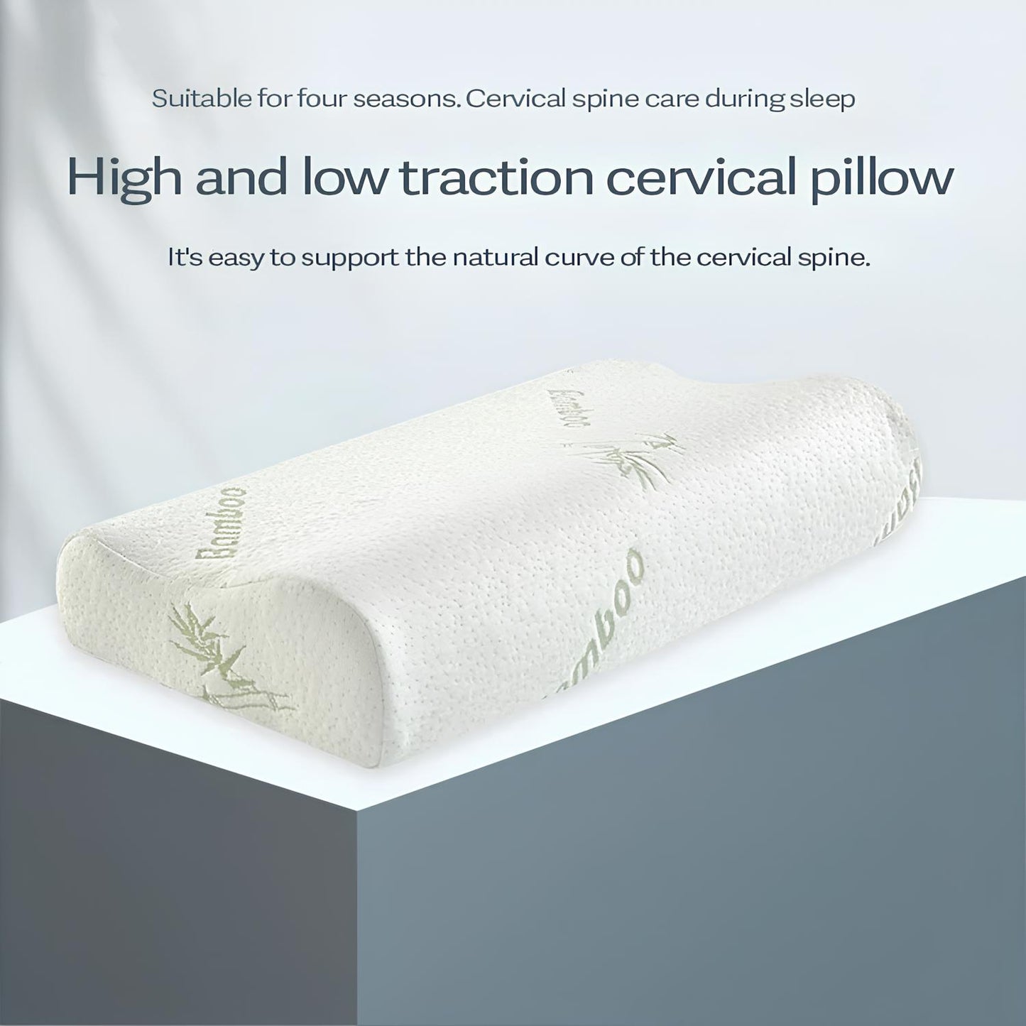 Bamboo Fiber Slow Rebound Memory Foam Orthopedic Pillow