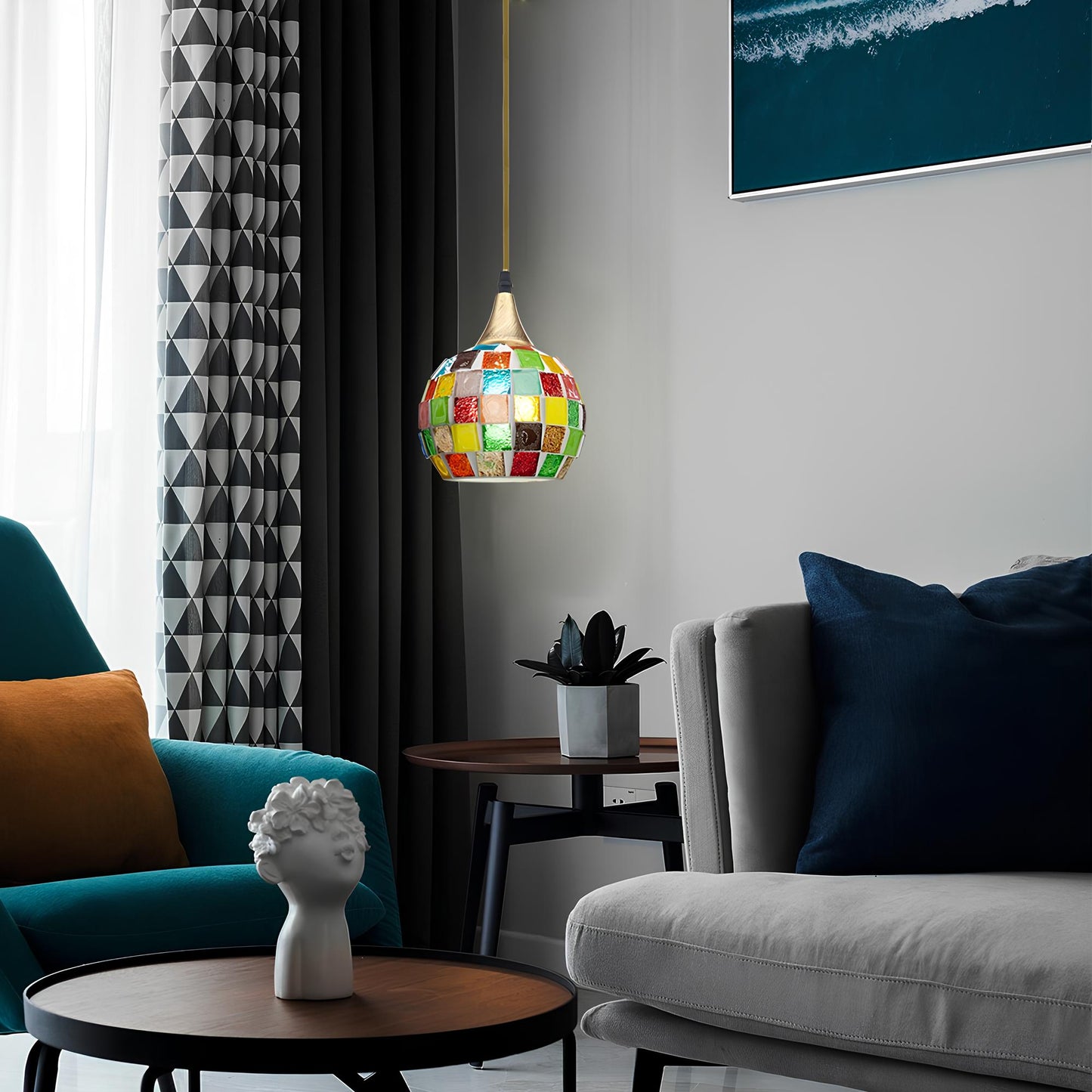 Handmade Tiffany Mosaic Pendant Lamp - Homevalley.co.uk