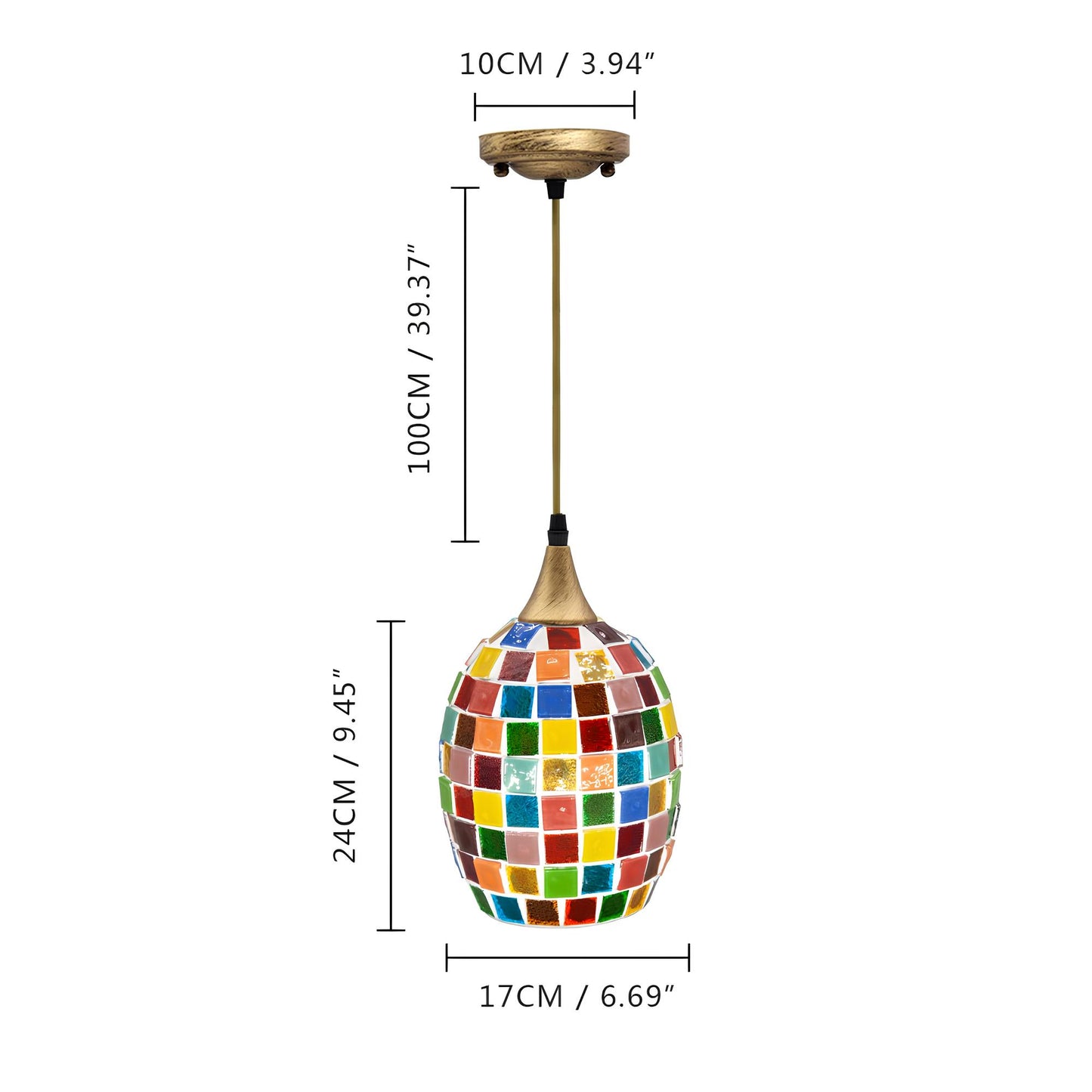 Handmade Tiffany Mosaic Pendant Lamp - Homevalley.co.uk