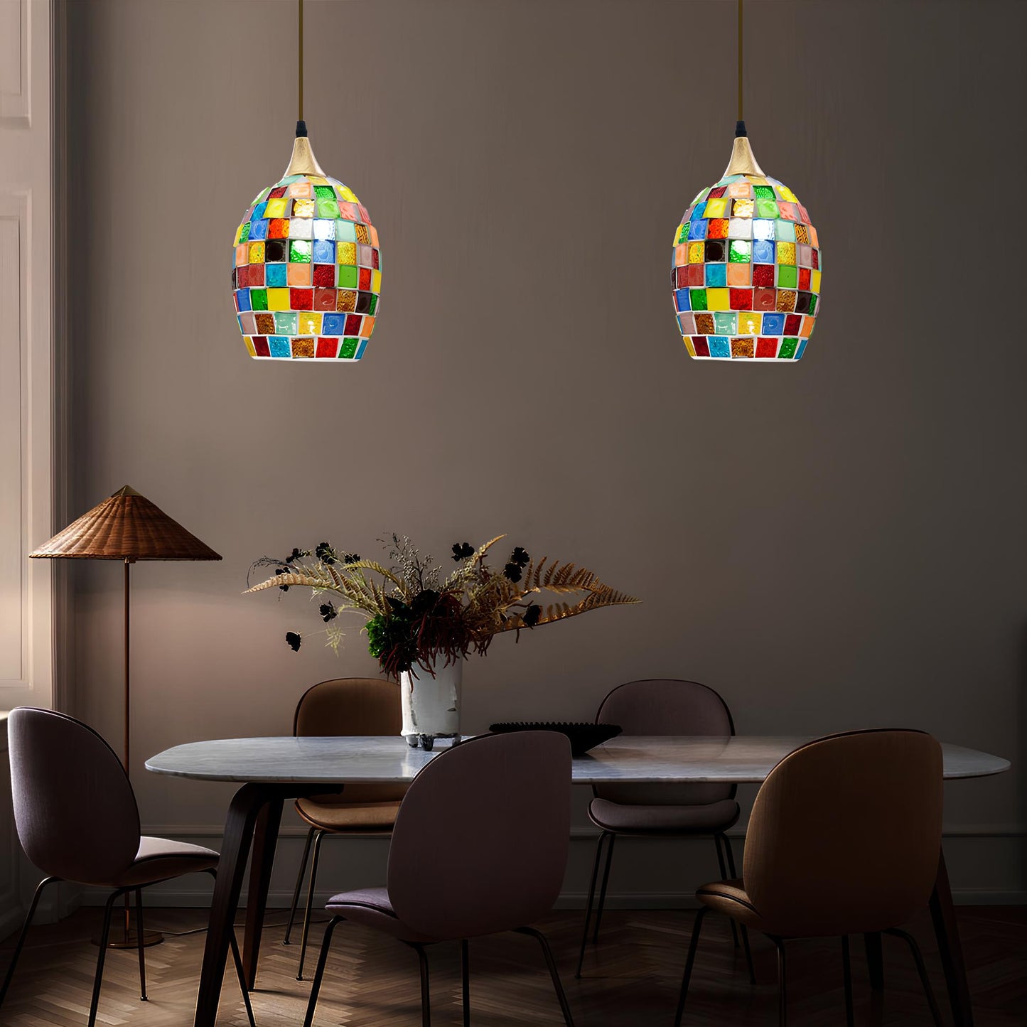 Handmade Tiffany Mosaic Pendant Lamp - Homevalley.co.uk