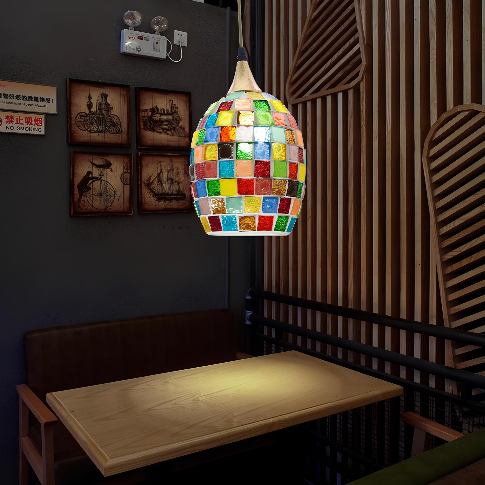 Handmade Tiffany Mosaic Pendant Lamp - Homevalley.co.uk