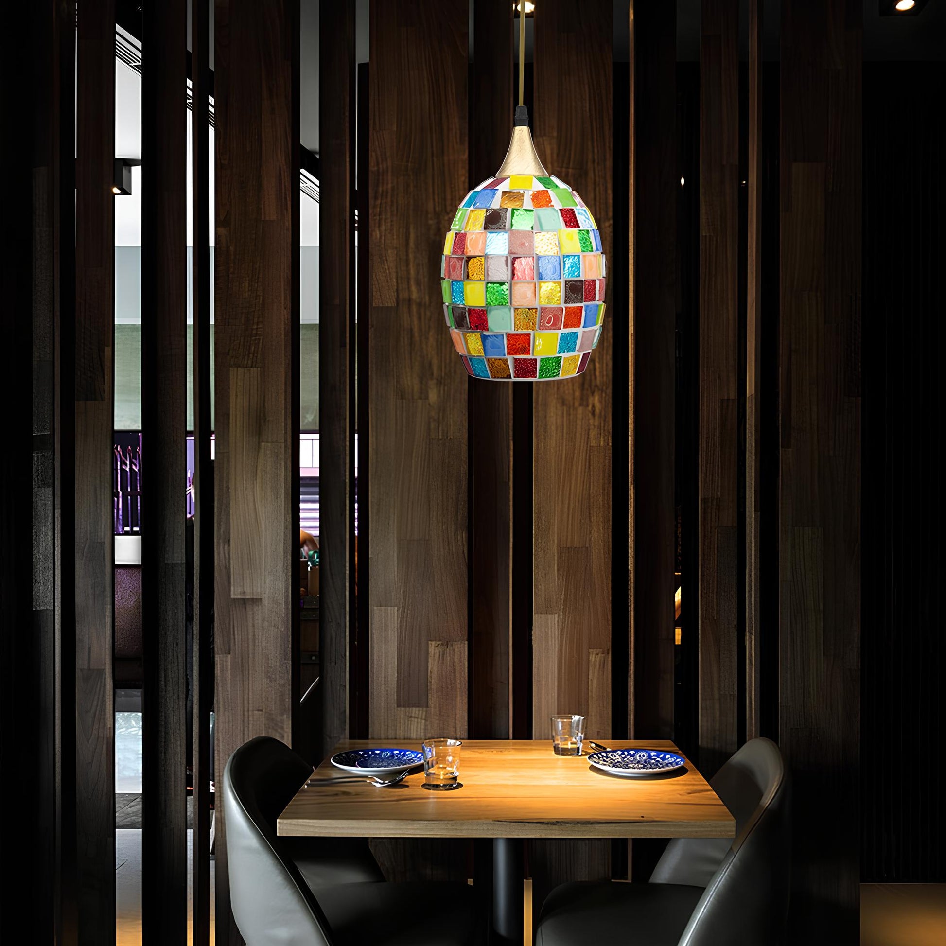 Handmade Tiffany Mosaic Pendant Lamp - Homevalley.co.uk