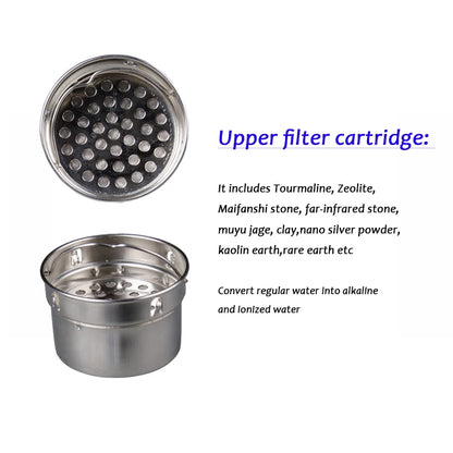 Hydrogen Water Bottle Alkaline Ionizer Portable Energy Stainless Flask pH 8-10 Water Filter Bottle - Homevalley.co.uk