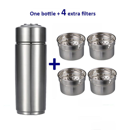 Hydrogen Water Bottle Alkaline Ionizer Portable Energy Stainless Flask pH 8-10 Water Filter Bottle - Homevalley.co.uk