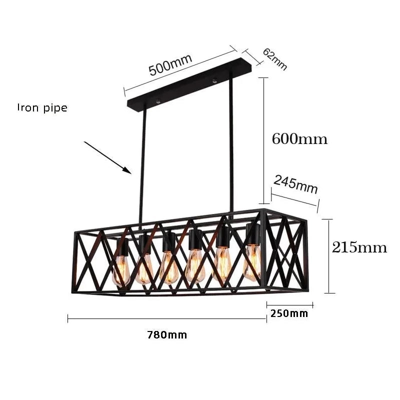 Industrial Chandelier Retro Ceiling Lamp - Homevalley.co.uk