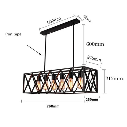 Industrial Chandelier Retro Ceiling Lamp - Homevalley.co.uk