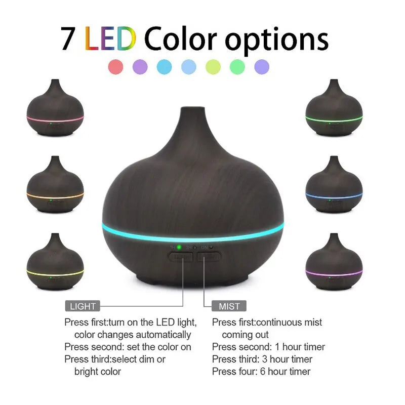 Intelligent Colorful Light Mist-Aromatherapy Humidifier Air Purifier 500 ML - Homevalley.co.uk
