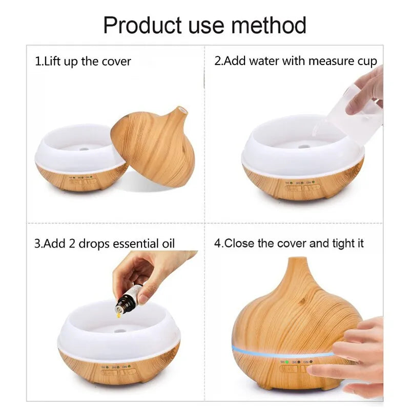 Intelligent Colorful Light Mist-Aromatherapy Humidifier Air Purifier 500 ML - Homevalley.co.uk