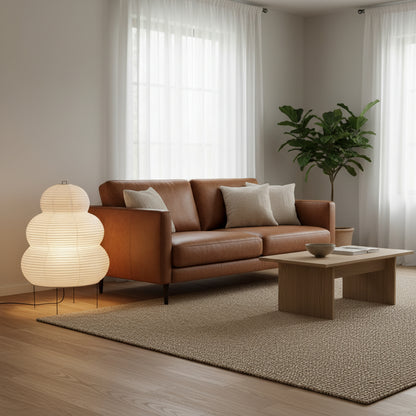 Japanese Wabi-Sabi Rice Paper Lamp – Minimalist Soft Glow Floor & Table Lamps
