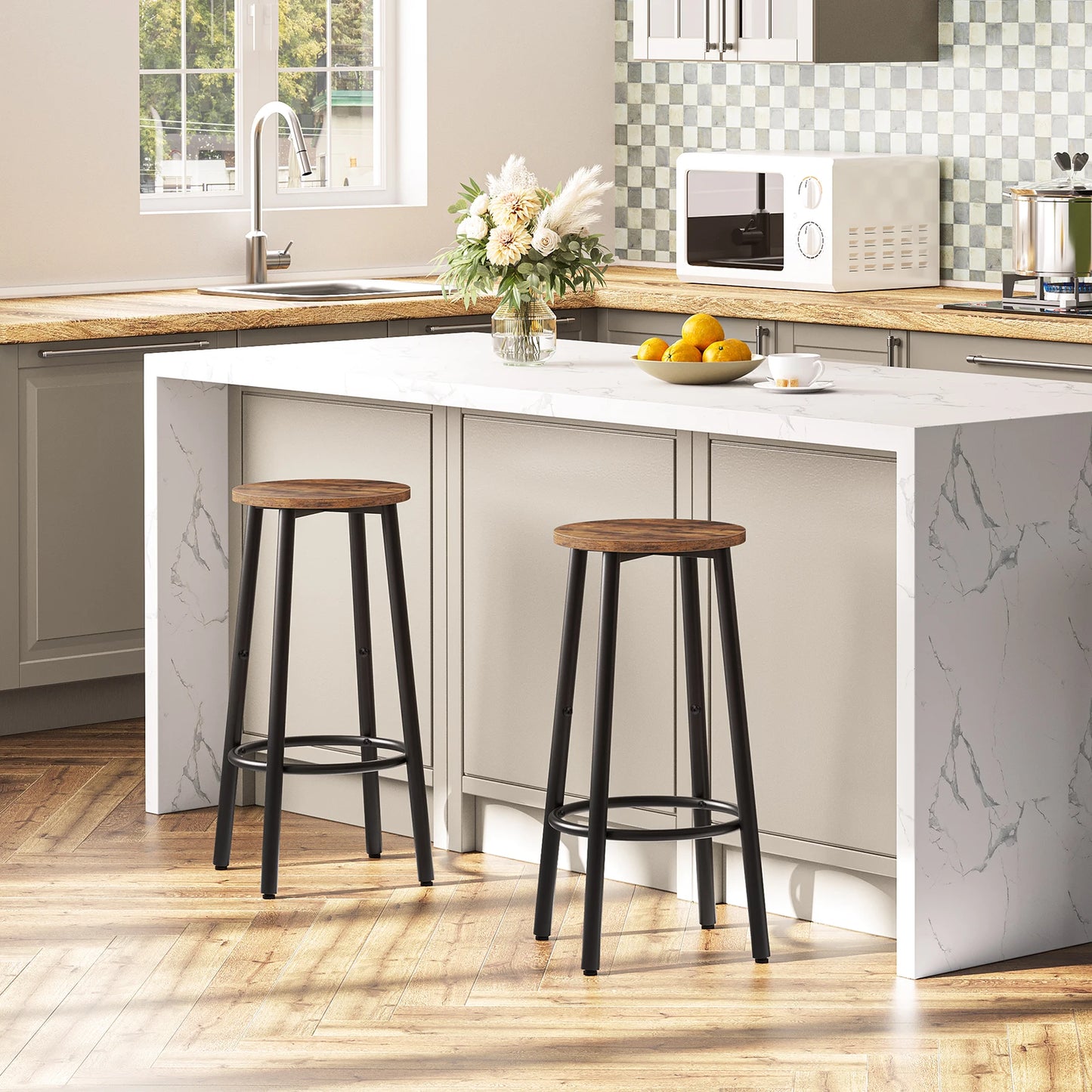Kitchen Bar Stool, Set of 2 - Homevalley.co.uk
