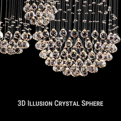Large Crystal Balls Staircase Chandelier - Homevalley.co.uk
