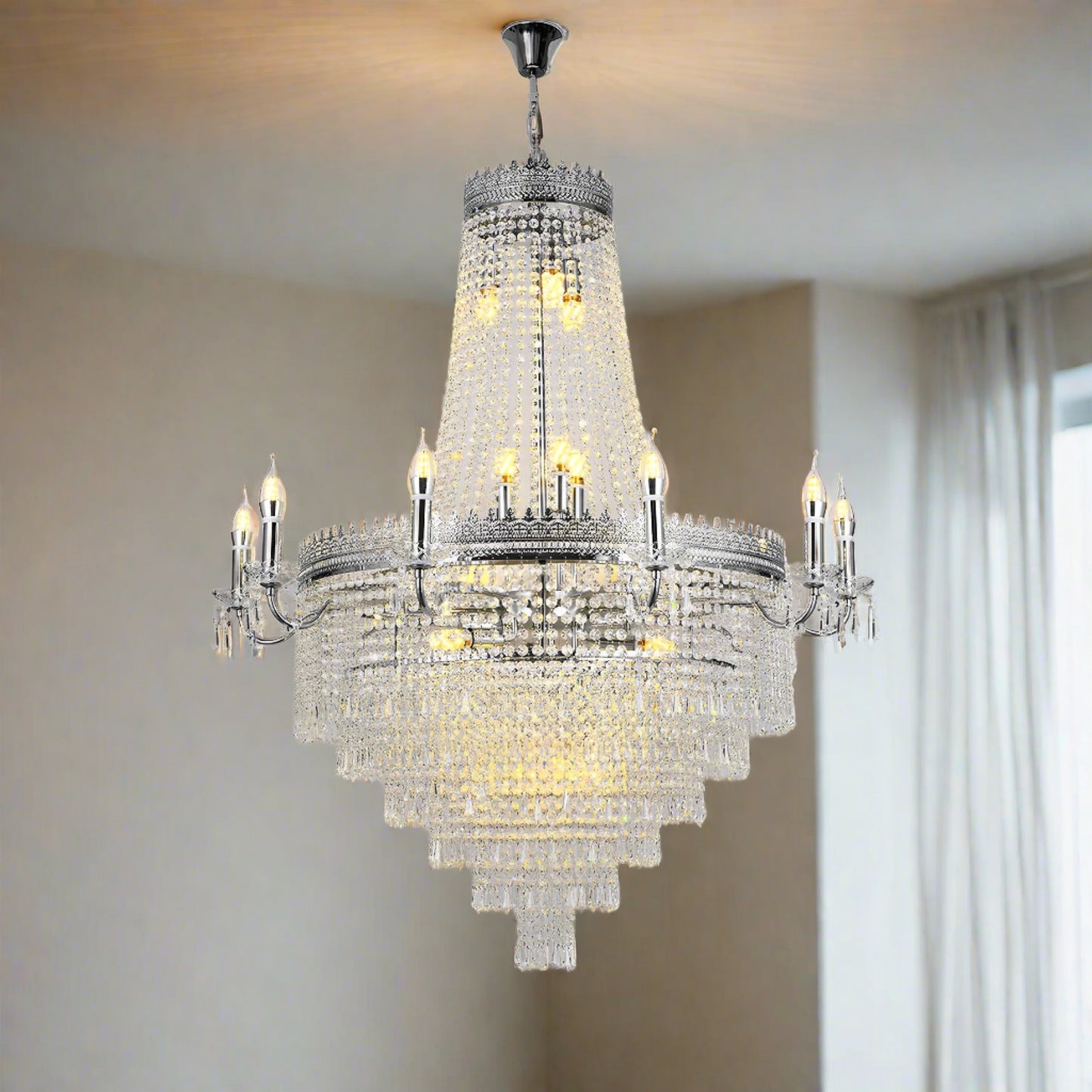 Large Crystal Ceiling Staircase Chandelier - Homevalley.co.uk