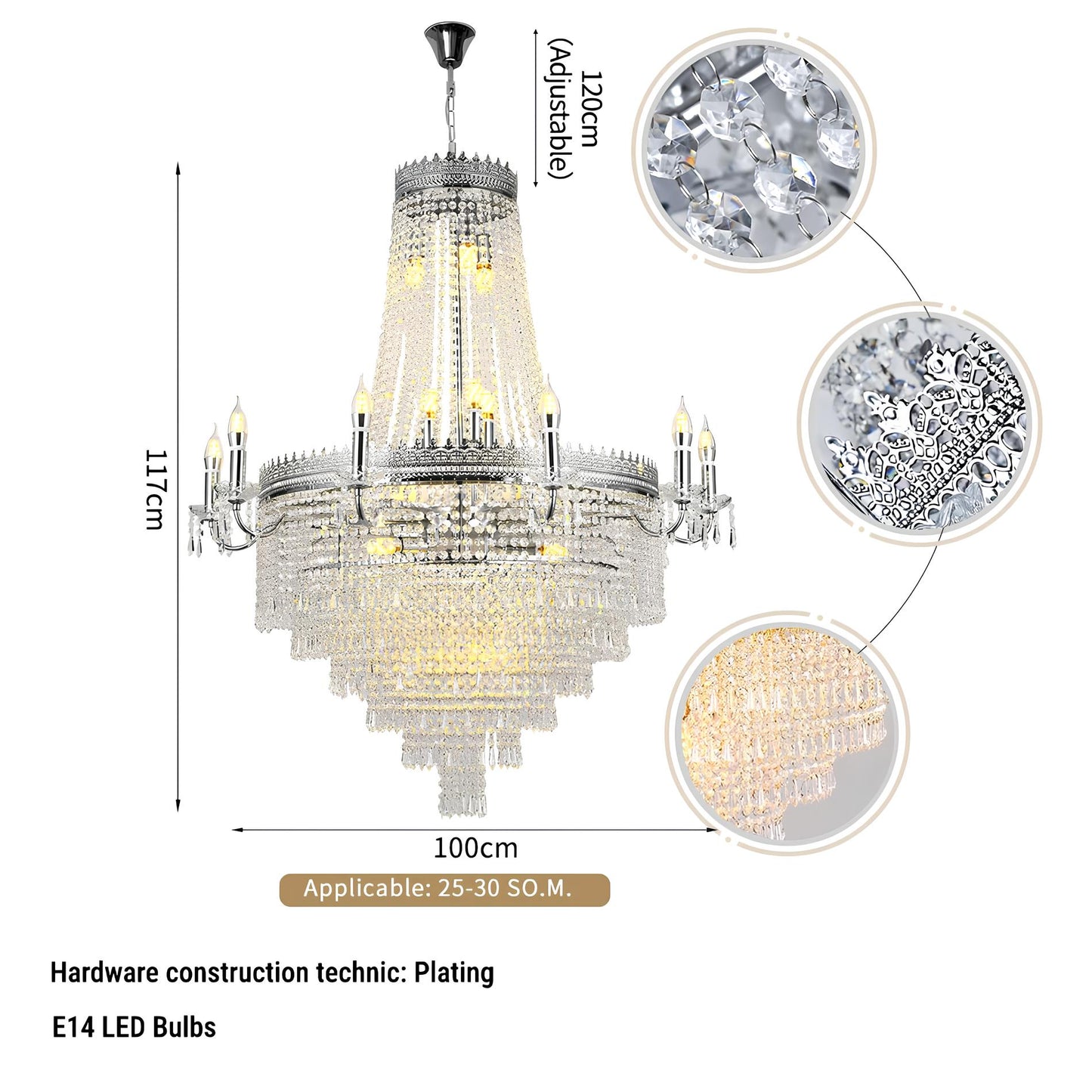 Large Crystal Ceiling Staircase Chandelier - Homevalley.co.uk