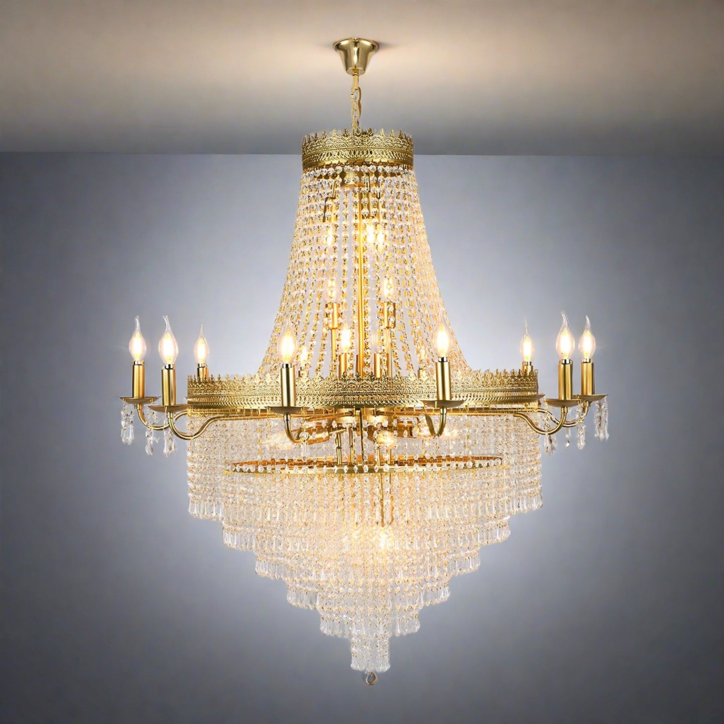 Large Crystal Ceiling Staircase Chandelier - Homevalley.co.uk