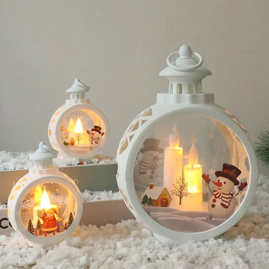 LED Christmas Candle Lantern with LED Light - Decorative Tabletop Ornament for Indoor Outdoor Decor, Party Gift - Homevalley.co.uk