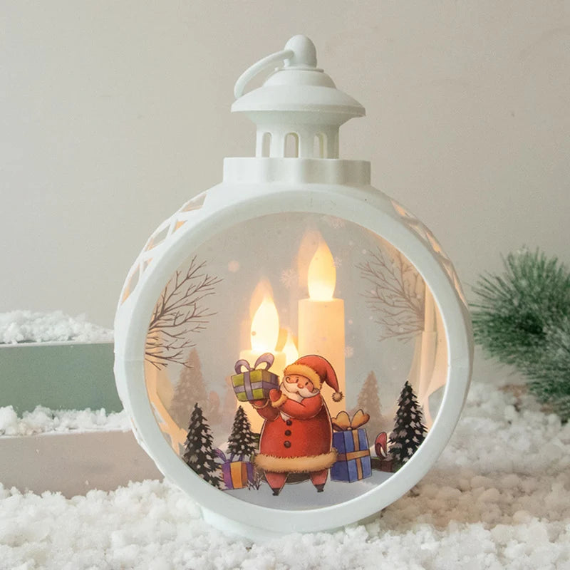 LED Christmas Candle Lantern with LED Light - Decorative Tabletop Ornament for Indoor Outdoor Decor, Party Gift - Homevalley.co.uk