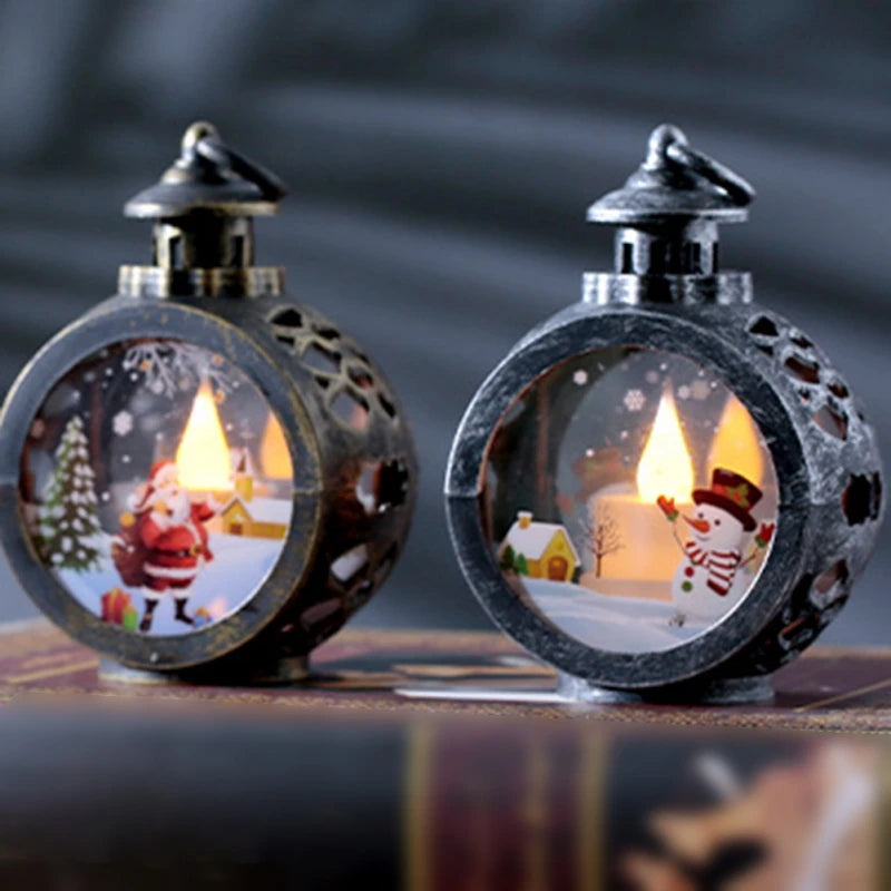 LED Christmas Candle Lantern with LED Light - Decorative Tabletop Ornament for Indoor Outdoor Decor, Party Gift - Homevalley.co.uk