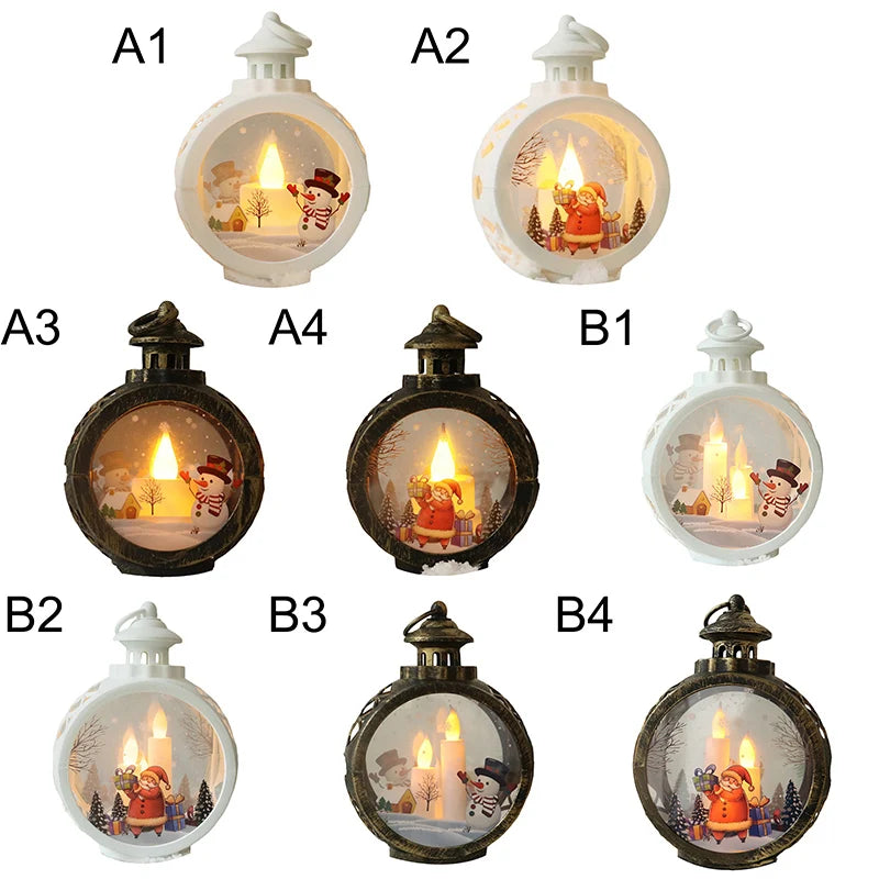 LED Christmas Candle Lantern with LED Light - Decorative Tabletop Ornament for Indoor Outdoor Decor, Party Gift - Homevalley.co.uk