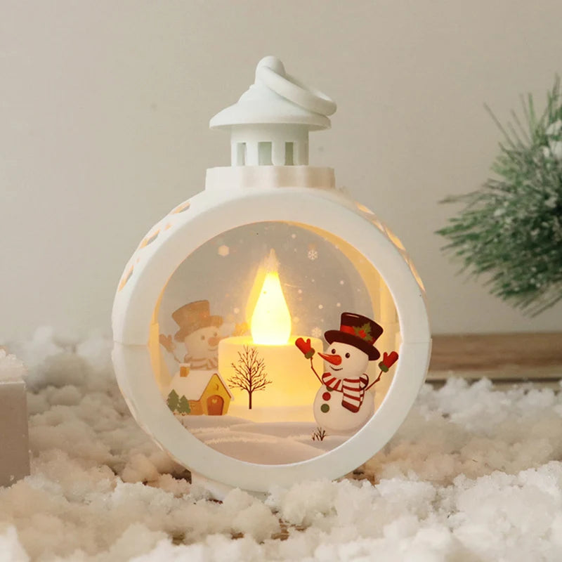 LED Christmas Candle Lantern with LED Light - Decorative Tabletop Ornament for Indoor Outdoor Decor, Party Gift - Homevalley.co.uk