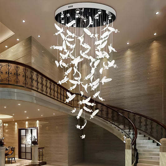 LED Crystal Feather Staircase Chandelier - Homevalley.co.uk